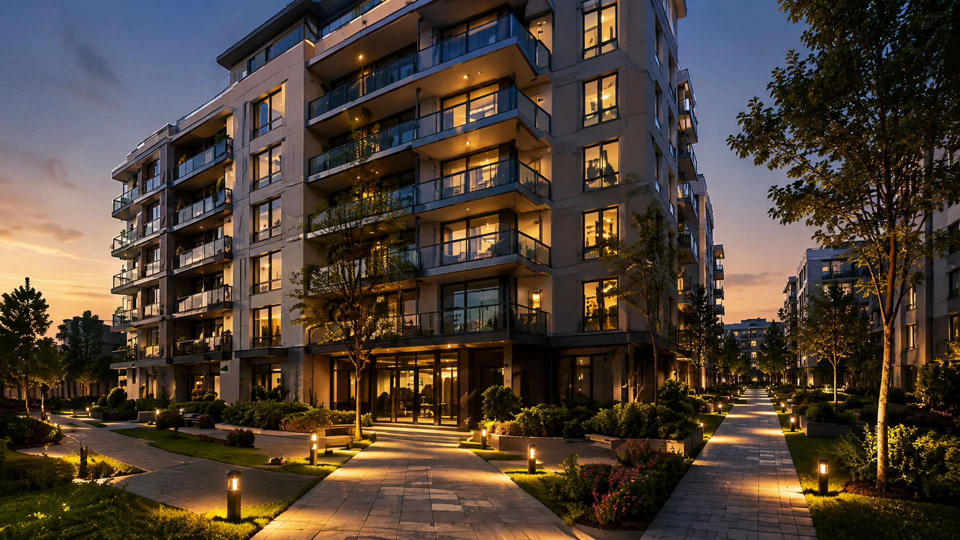 Edificio residencial moderno bien gestionado