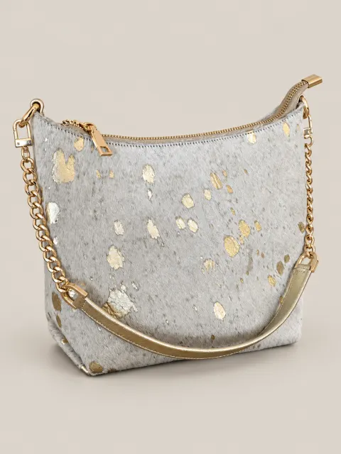 Cartera luna gold pelitos color Beige y dorado en Arequipa